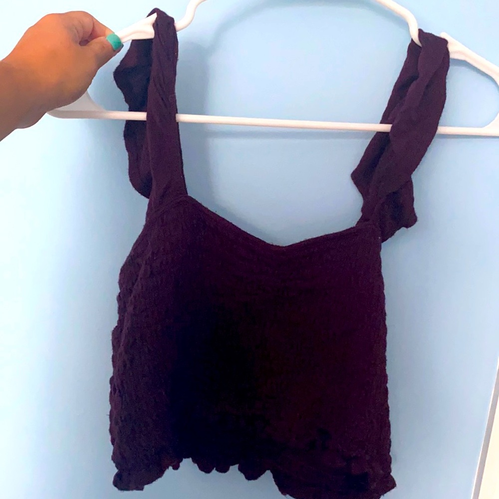 Purple smock tank top- ruffle straps